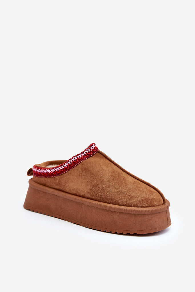 Ugų tipo šlepetės Brown Eco Suede Sylva