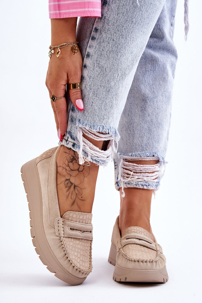 Odiniai bateliai Light Beige Milana
